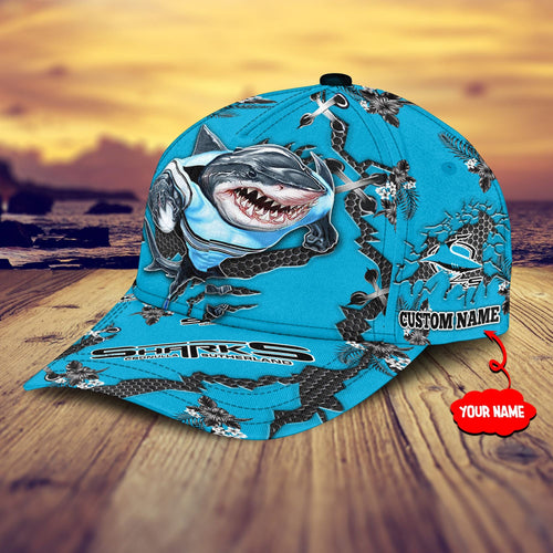 cronulla-sutherland-sharks-nrl-classic-cap-personalized-mascot-flower