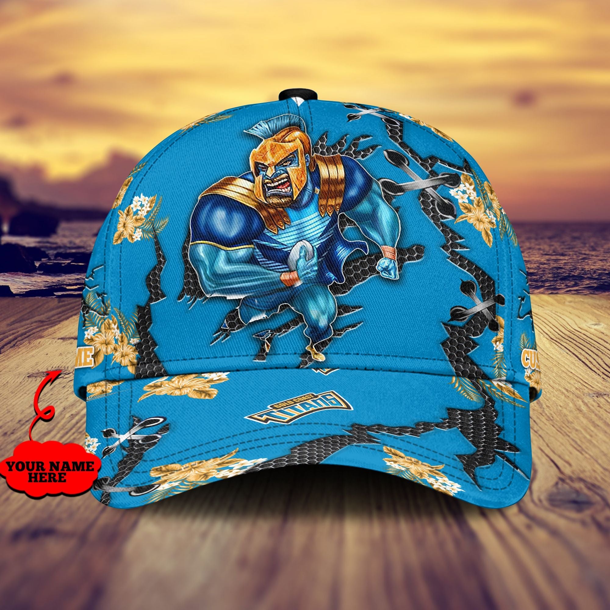 gold-coast-titans-nrl-classic-cap-personalized-mascot-flower