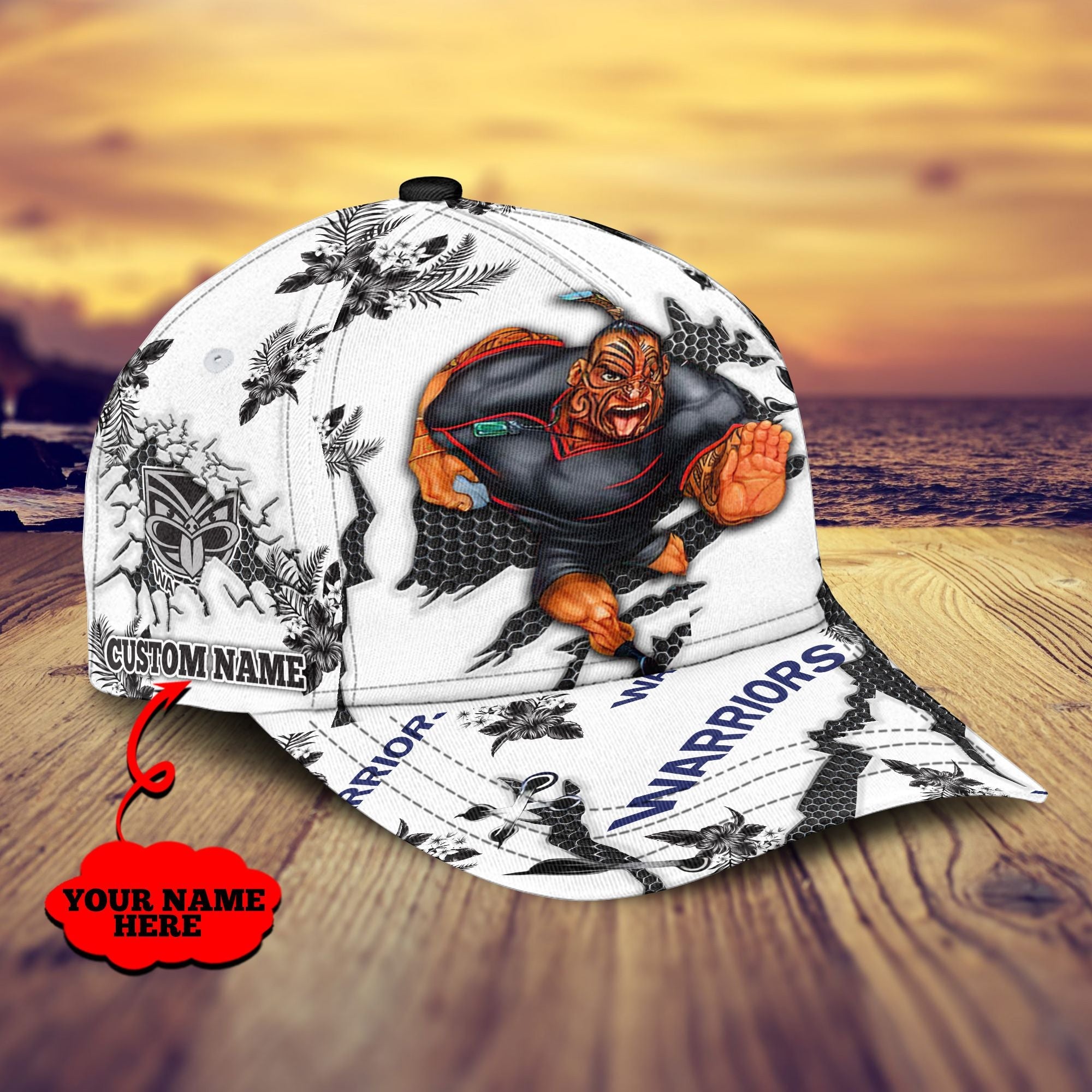 new-zealand-warriors-nrl-classic-cap-personalized-mascot-flower