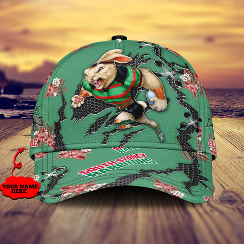 south-sydney-rabbitohs-nrl-classic-cap-personalized-mascot-flower