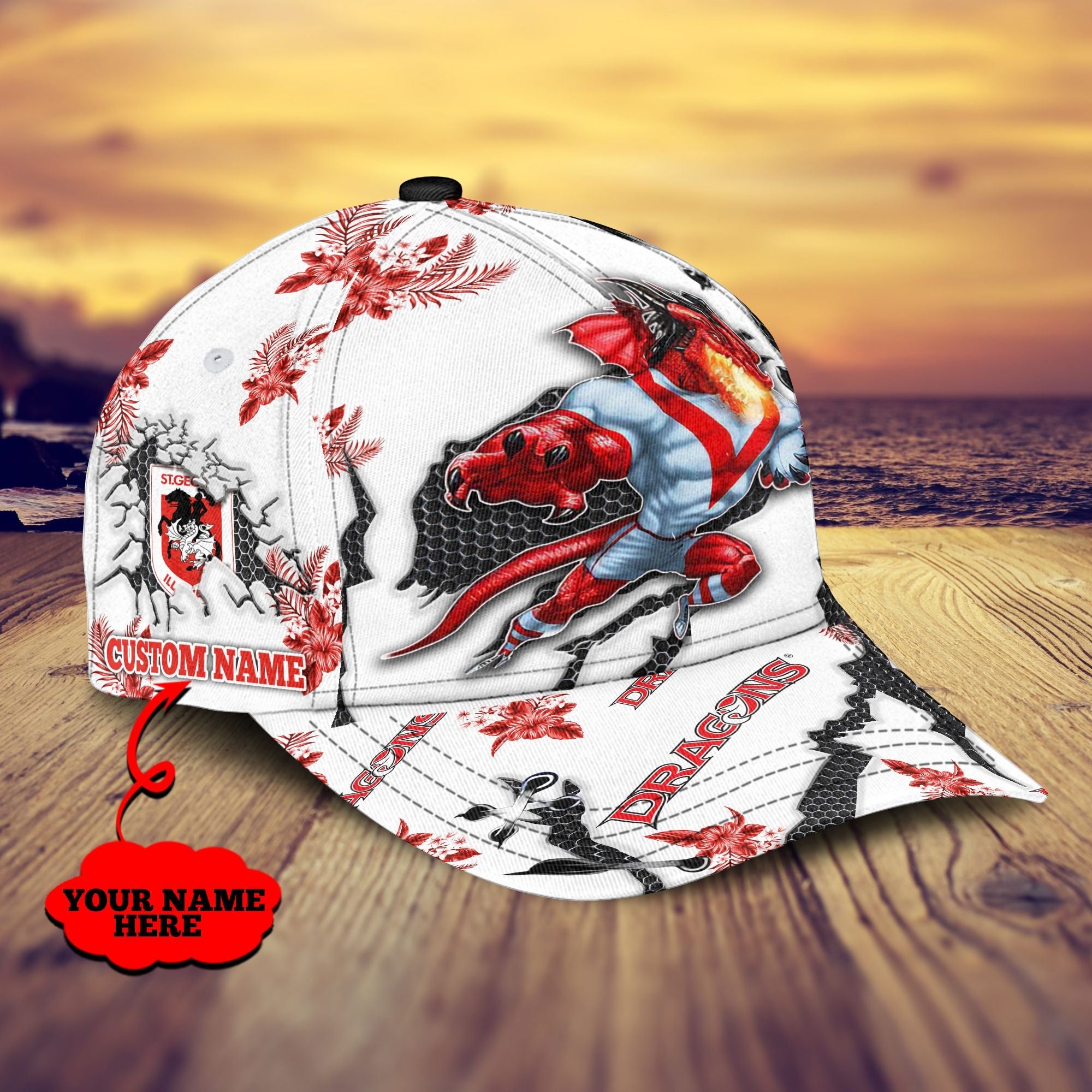 st-george-illawarra-dragons-nrl-classic-cap-personalized-mascot-flower