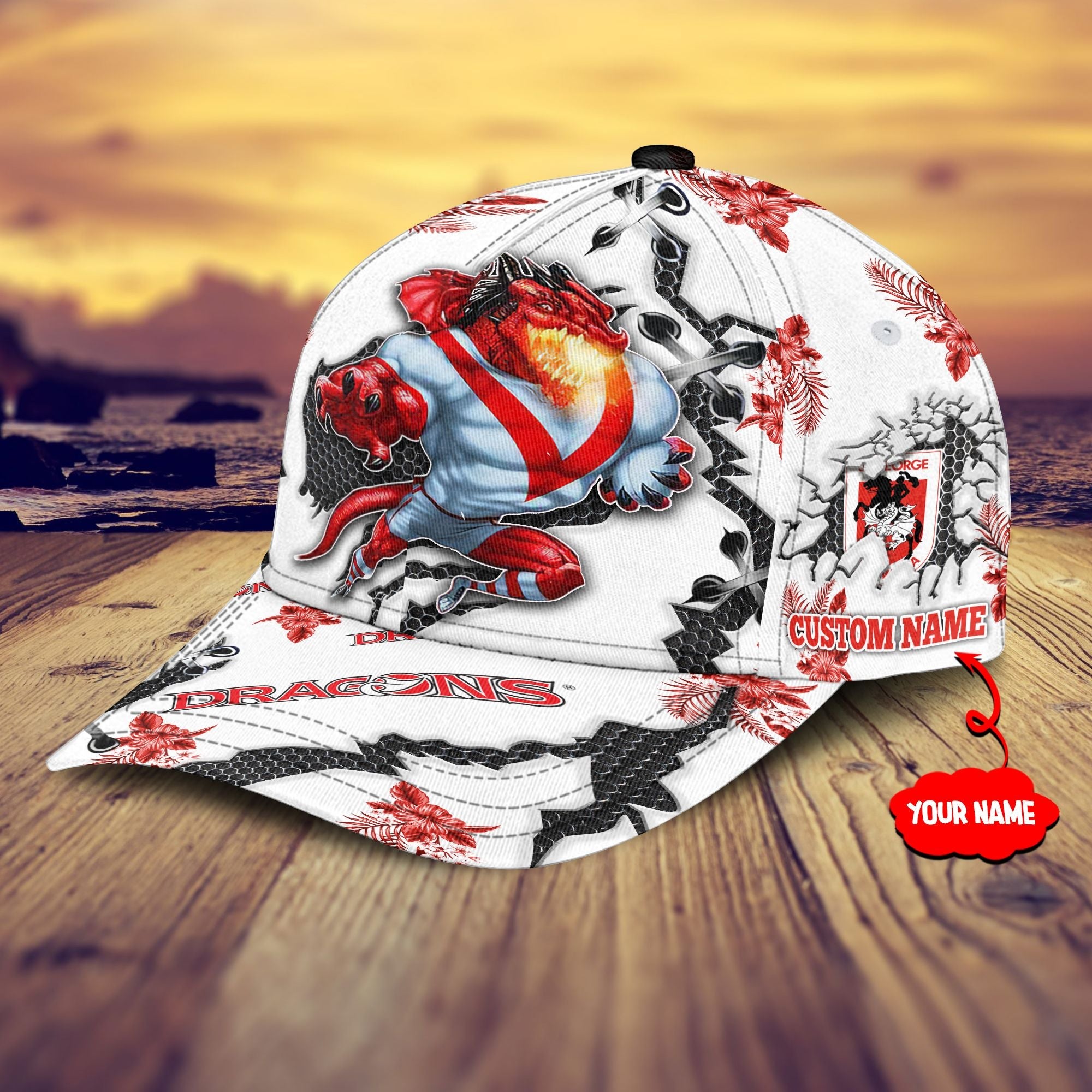 st-george-illawarra-dragons-nrl-classic-cap-personalized-mascot-flower