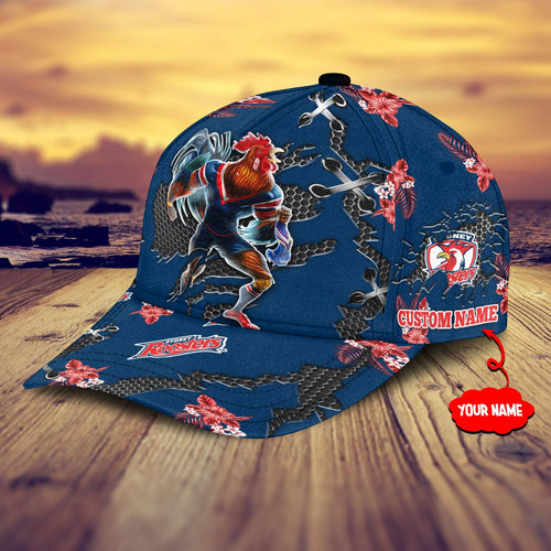 sydney-roosters-nrl-classic-cap-personalized-mascot-flower
