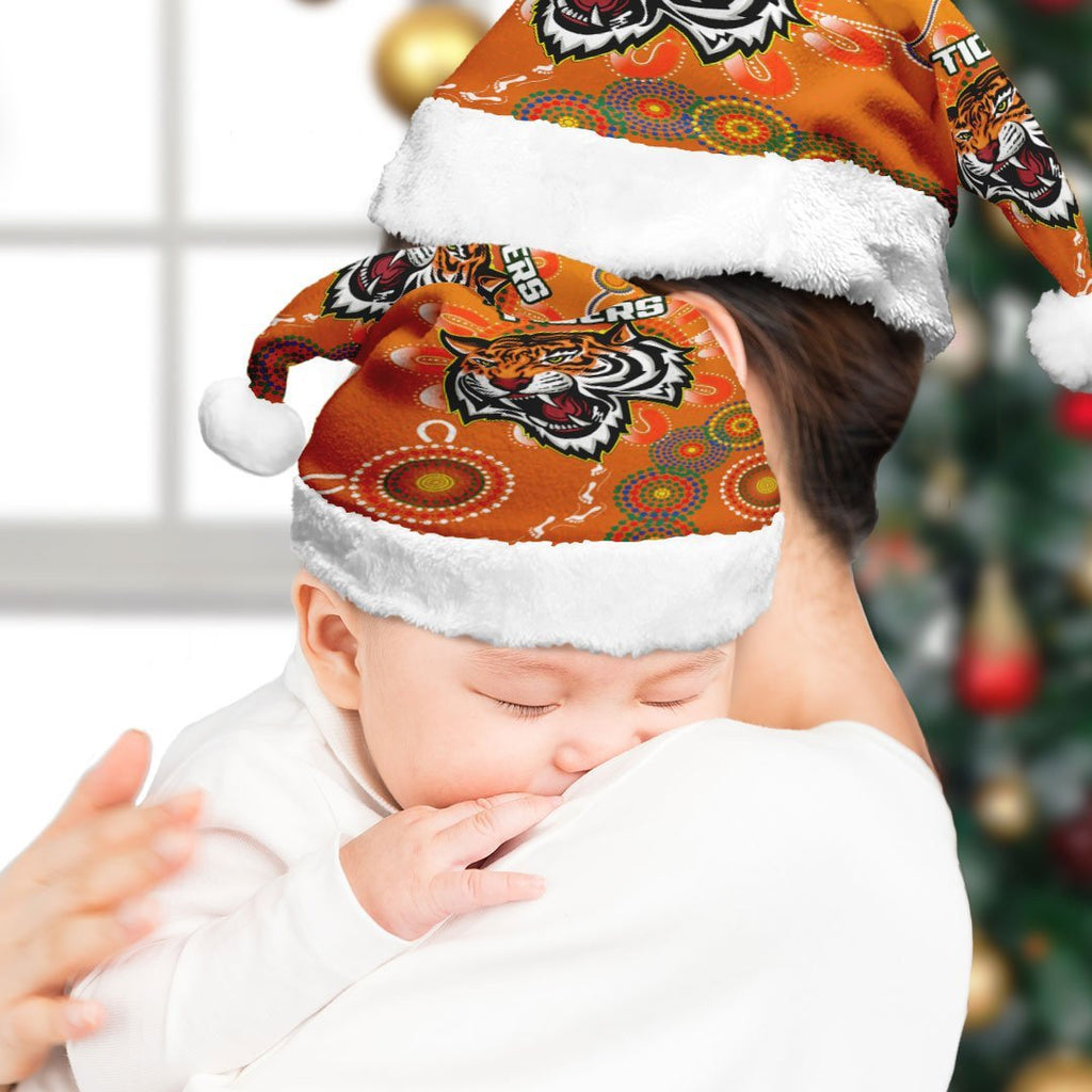 vibe-hoodie-christmas-hat-wests-tigers-unique-indigenous-rugby-team-christmas-hat
