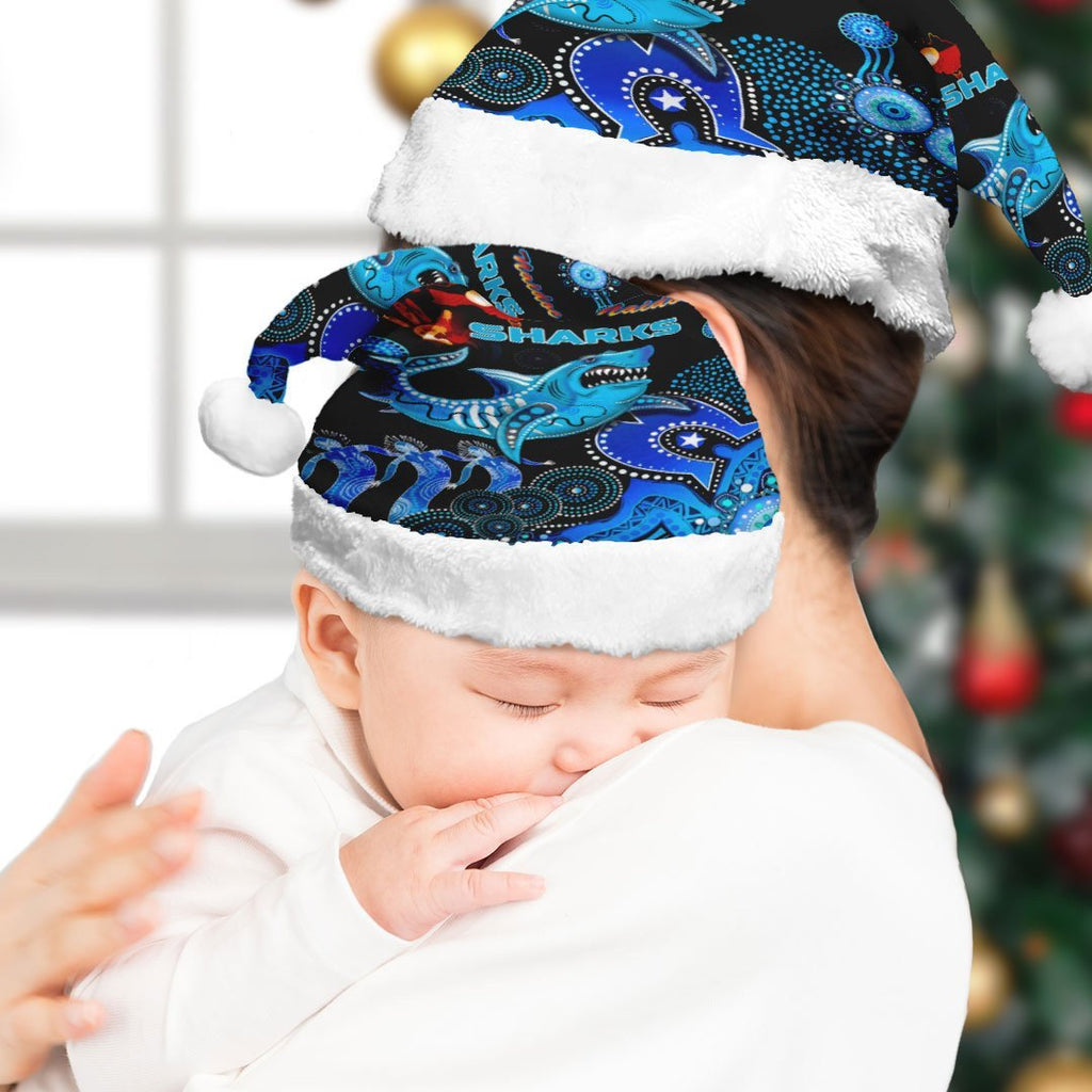 vibe-hoodie-christmas-hat-cronulla-sutherland-sharks-naidoc-rugby-team-christmas-hat