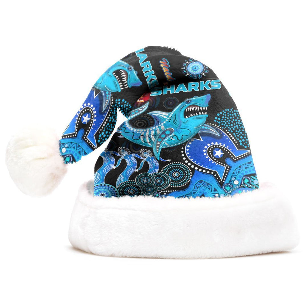 vibe-hoodie-christmas-hat-cronulla-sutherland-sharks-naidoc-rugby-team-christmas-hat