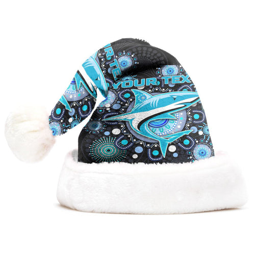 vibe-hoodie-christmas-hat-custom-cronulla-sutherland-sharks-indigenous-black-rugby-team-christmas-hat-christmas-hat
