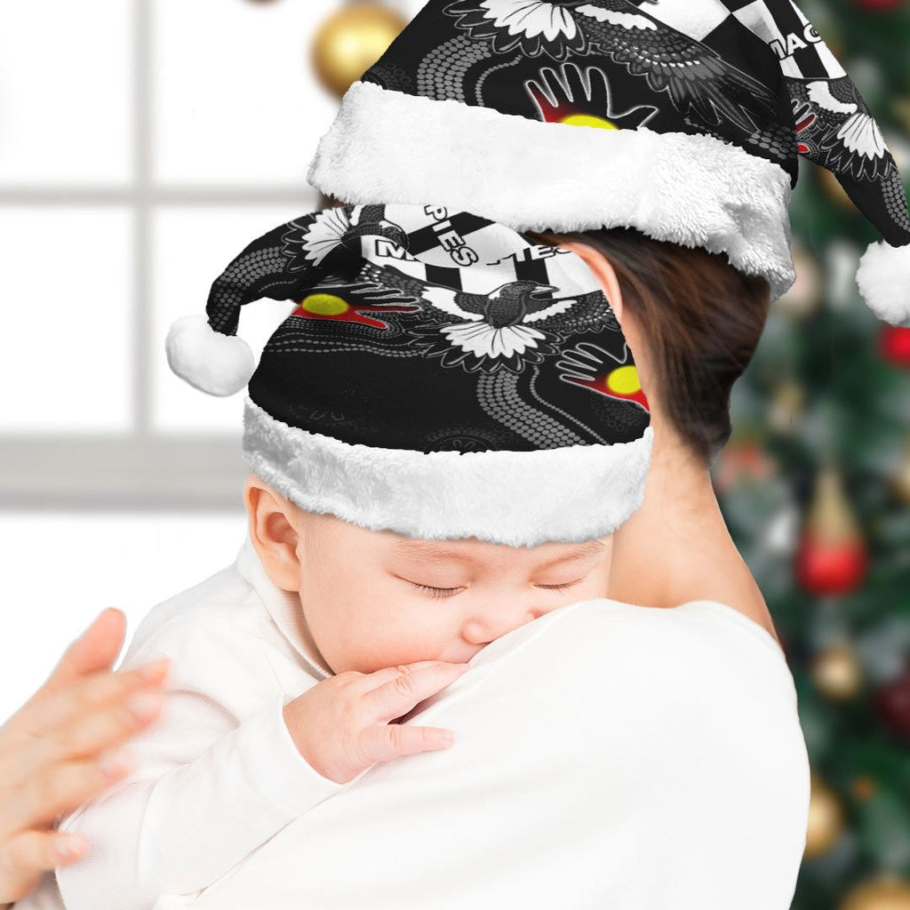 vibe-hoodie-christmas-hat-custom-collingwood-magpies-naidoc-football-team-christmas-hat