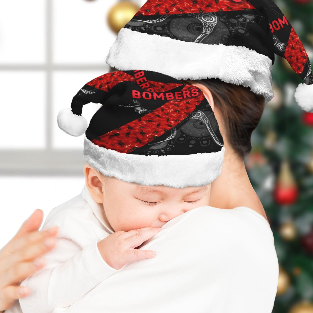 vibe-hoodie-christmas-hat-essendon-bombers-indigenous-poppy-flower-football-team-christmas-hat