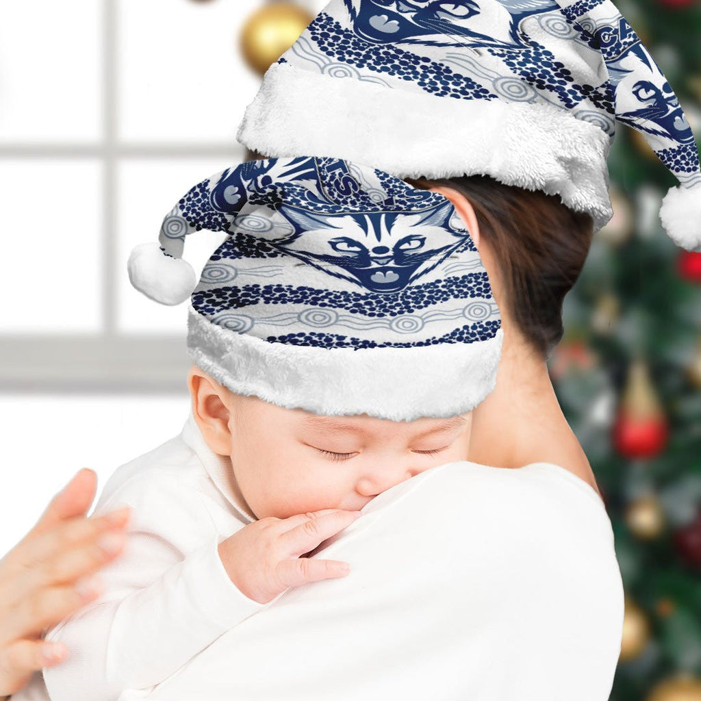 vibe-hoodie-christmas-hat-custom-geelong-cats-simple-indigenous-football-team-christmas-hat