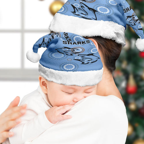 vibe-hoodie-christmas-hat-cronulla-sutherland-sharks-simple-rugby-team-christmas-hat