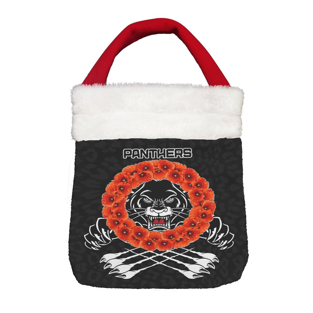 Vibe Hoodie Bag - Penrith Panthers Poppy - Lest We Forget - Rugby Team Christmas Gift Bag