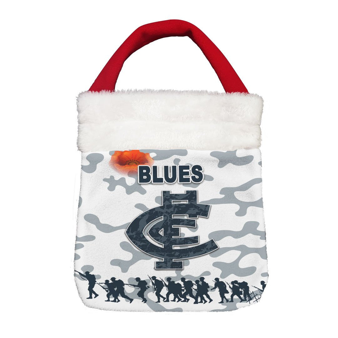 Vibe Hoodie Bag - Carlton Blues Anzac Day - Lest We Forget - Football Team Christmas Gift Bag