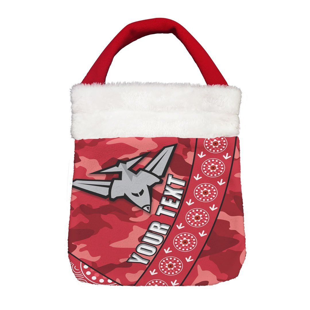 Vibe Hoodie Bag - (Custom) Essendon Bombers Anzac Red Style - Football Team Christmas Gift Bag