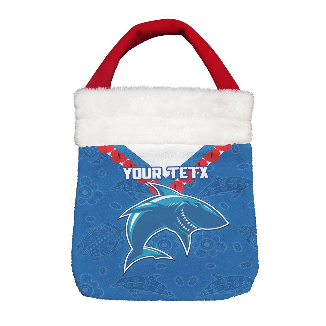 Vibe Hoodie Bag - (Custom) Cronulla-Sutherland Sharks Simple Style - Rugby Team Christmas Gift Bag