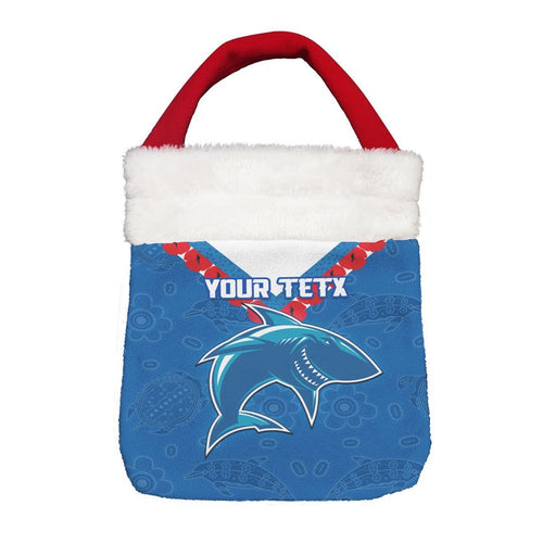 Vibe Hoodie Bag - (Custom) Cronulla-Sutherland Sharks Simple Style - Rugby Team Christmas Gift Bag