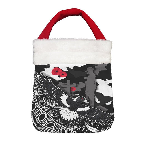 Vibe Hoodie Bag - (Custom) Collingwood Magpies Anzac Day, Poppy - Football Team Christmas Gift Bag
