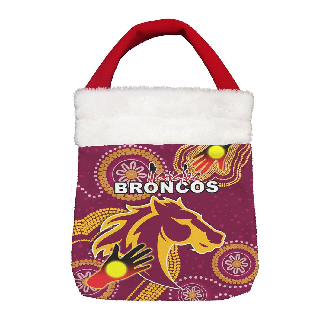 Vibe Hoodie Bag - Brisbane Broncos Indigenous Naidoc - Rugby Team Christmas Gift Bag