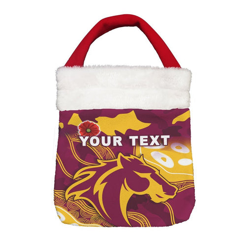 Vibe Hoodie Bag - (Custom) Brisbane Broncos Anzac Day - Lest We Forget - Rugby Team Christmas Gift Bag