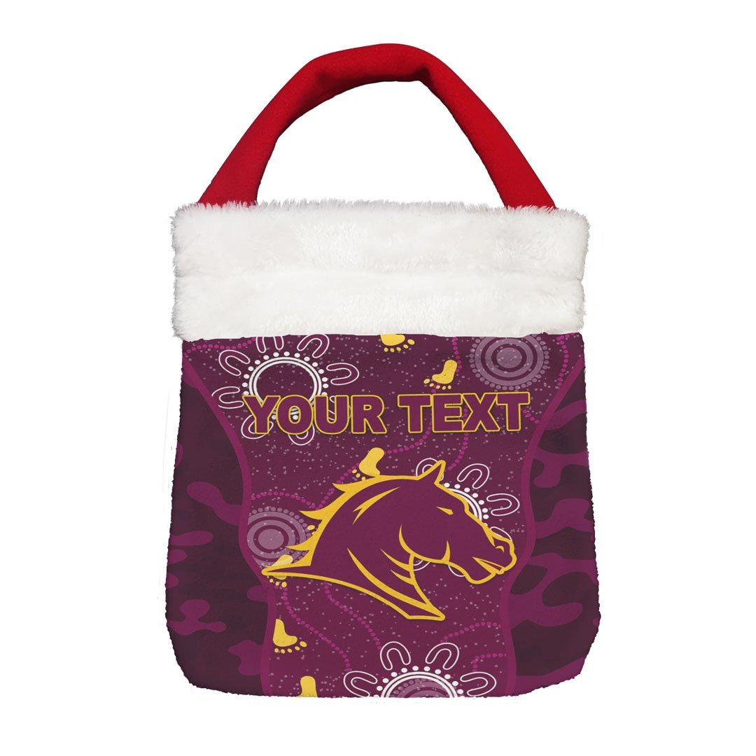 Vibe Hoodie Bag - (Custom) Brisbane Lions Indigenous and Camo - Football Team Christmas Gift Bag