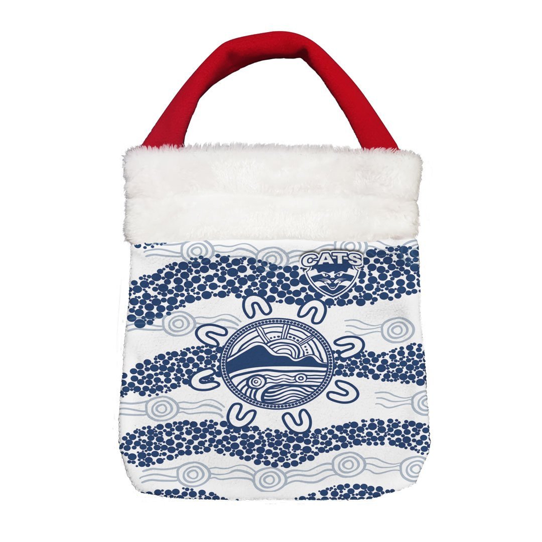 Vibe Hoodie Bag - Geelong Cats Simple Indigenous - Football Team Christmas Gift Bag