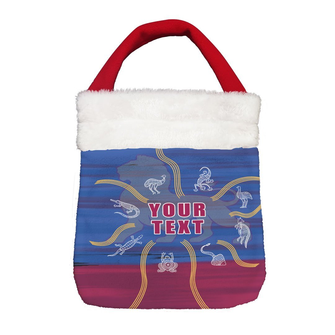 Vibe Hoodie Bag - (Custom) Brisbane Broncos Simple - Rugby Team Christmas Gift Bag