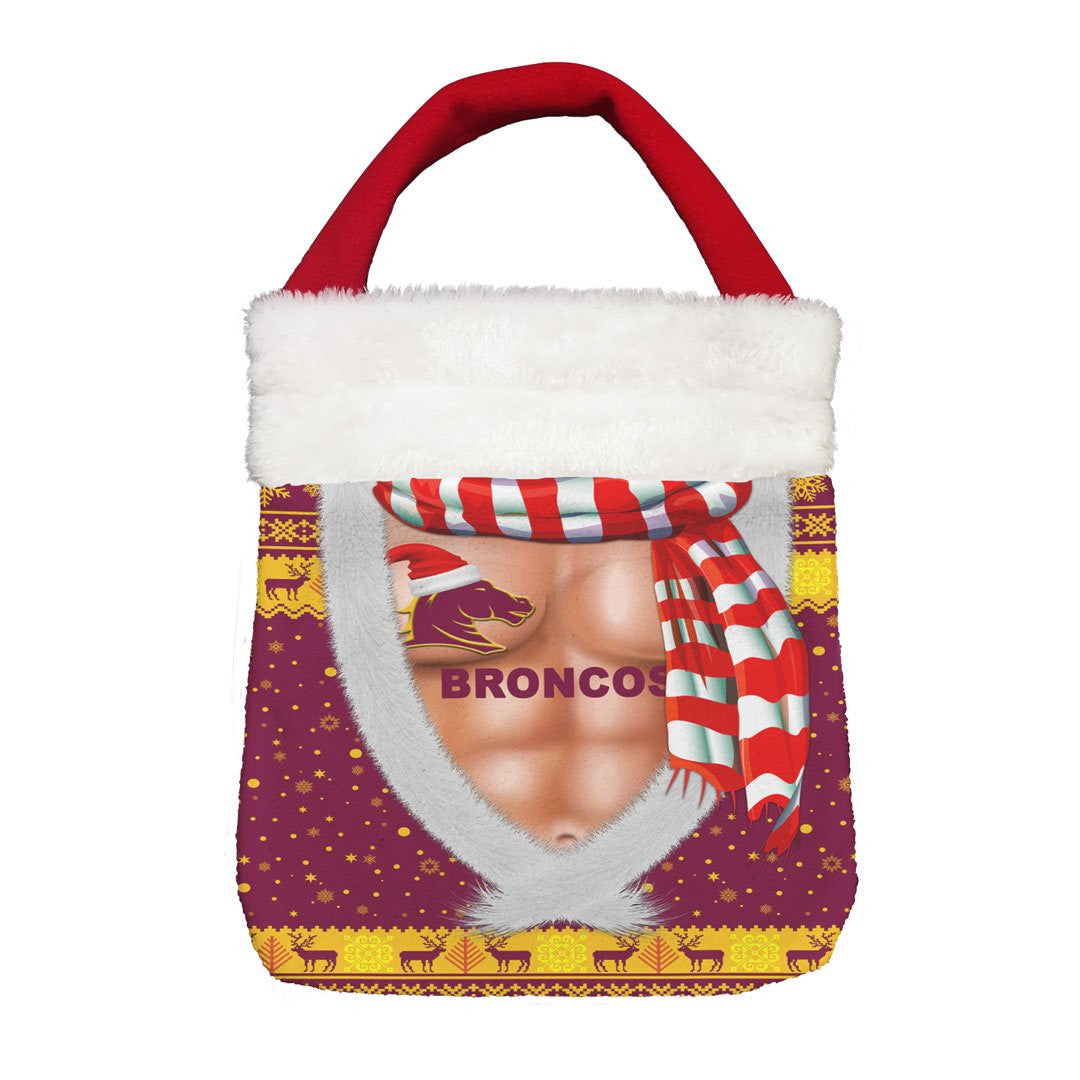 Vibe Hoodie Bag - Brisbane Broncos Christmas Six Pack Style Maroon - Rugby Team Christmas Gift Bag