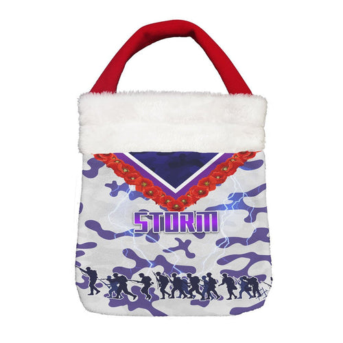 Vibe Hoodie Bag - Melbourne Storm Anzac Day - Lest We Forget - Rugby Team Christmas Gift Bag