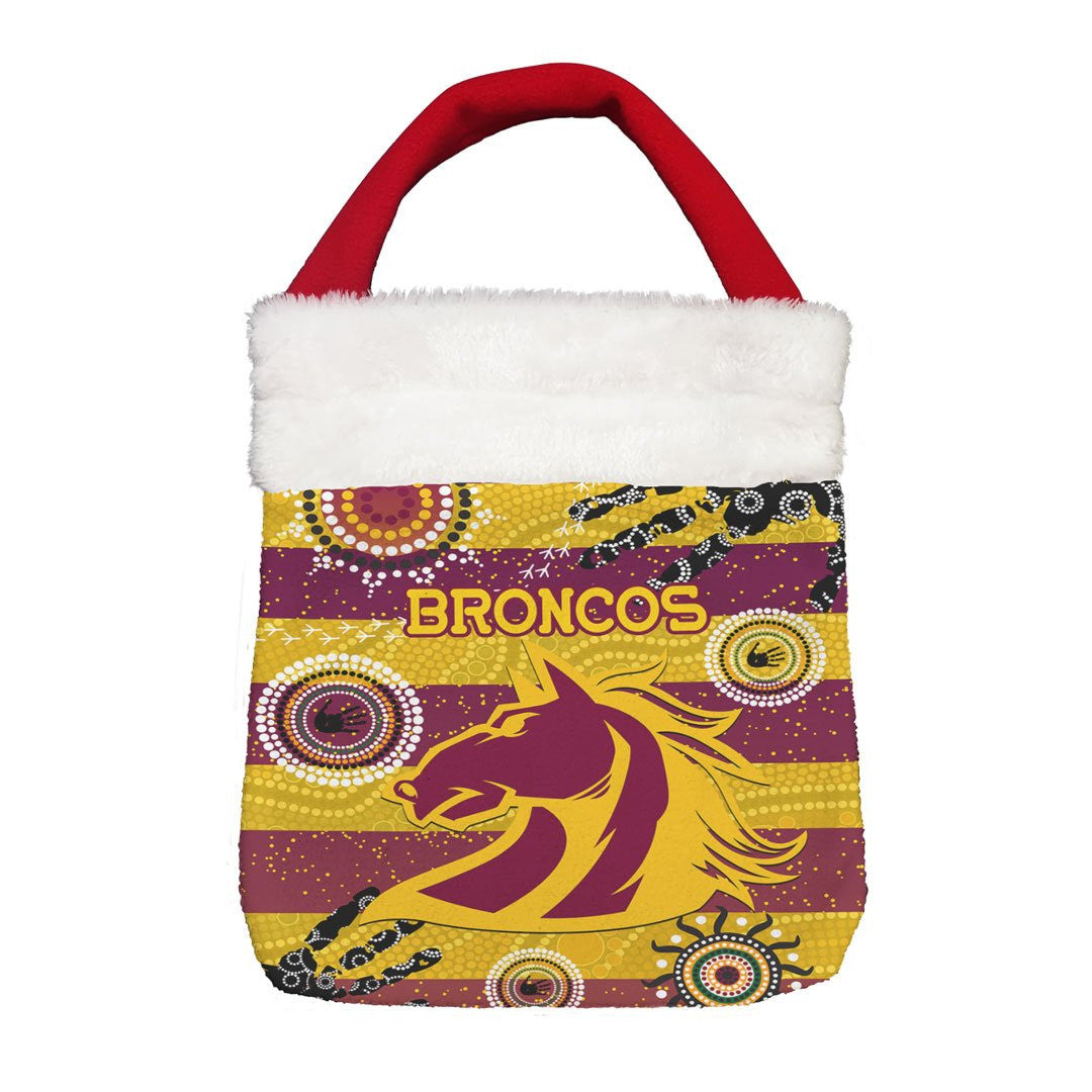 Vibe Hoodie Bag - Brisbane Broncos Indigenous Special Style - Rugby Team Christmas Gift Bag