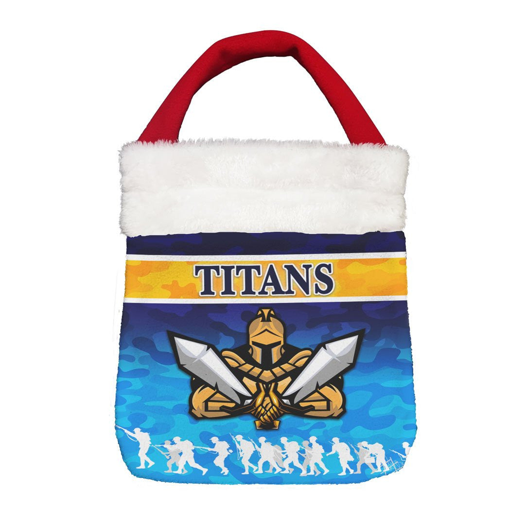 Vibe Hoodie Bag - Gold Coast Titans Camo - Rugby Team Christmas Gift Bag