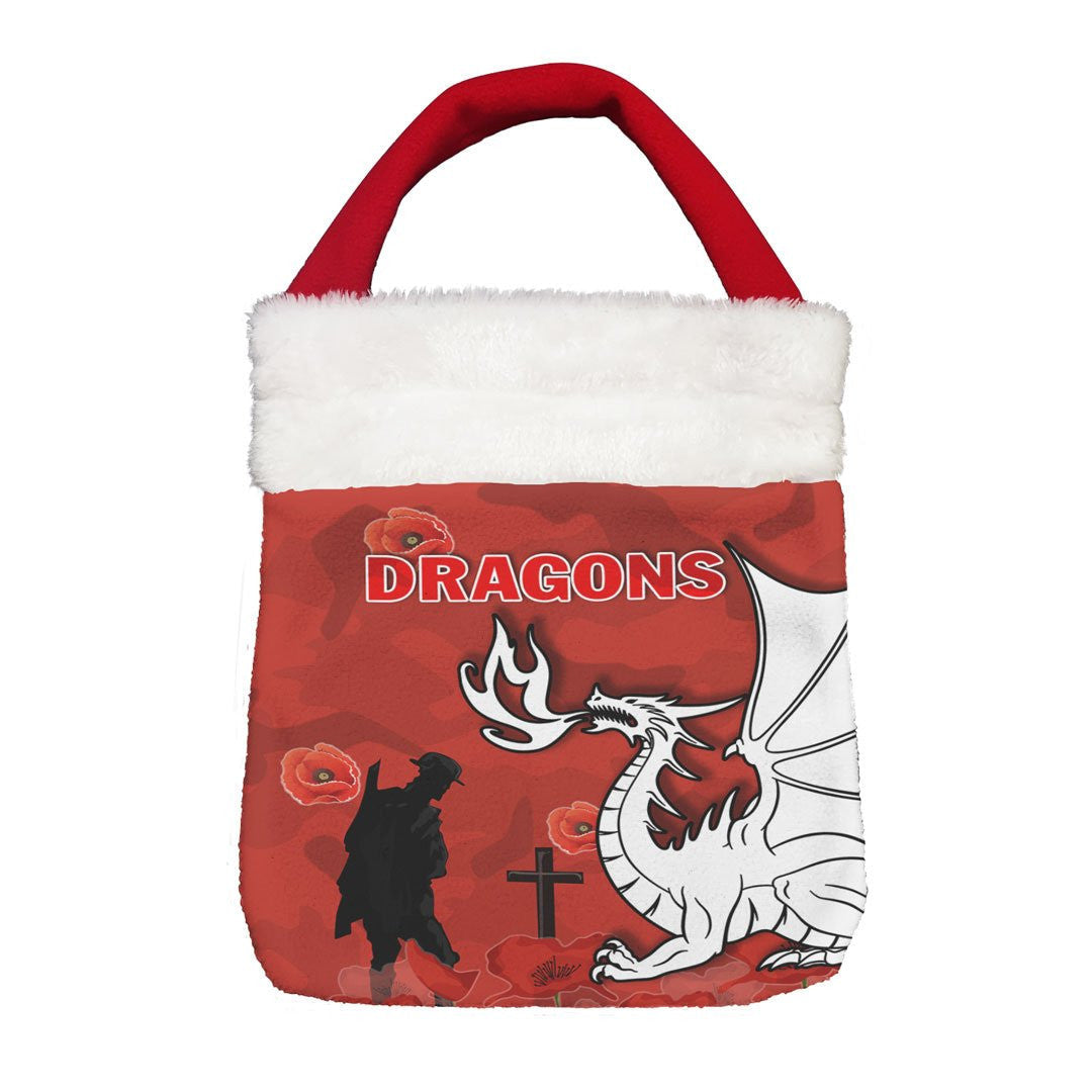Vibe Hoodie Bag - St. George Illawarra Dragons Indigenous Lest We Forget - Rugby Team Christmas Gift Bag