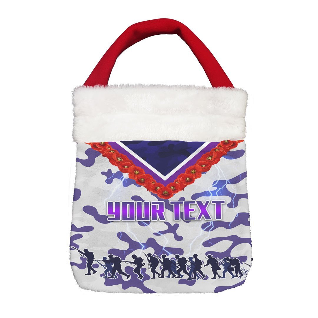 Vibe Hoodie Bag - (Custom) Melbourne Storm Anzac Day Lest We Forget - Rugby Team Christmas Gift Bag