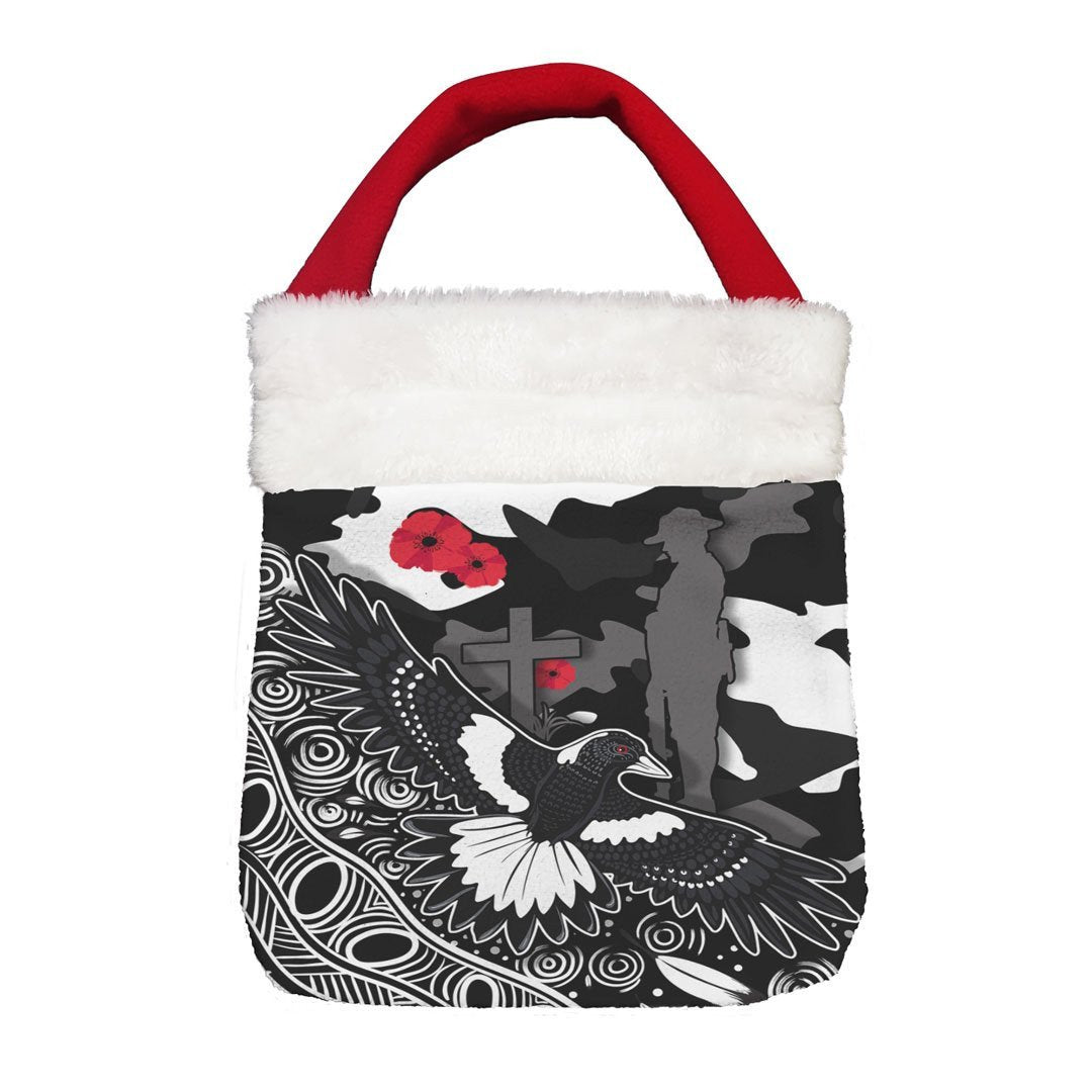 Vibe Hoodie Bag - Collingwood Magpies Anzac Day, Poppy - Football Team Christmas Gift Bag