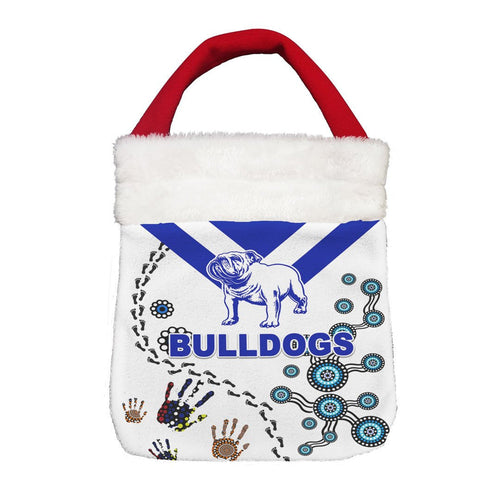Vibe Hoodie Bag - Canterbury-Bankstown Bulldogs Indigenous Special White mix Blue - Rugby Team Christmas Gift Bag