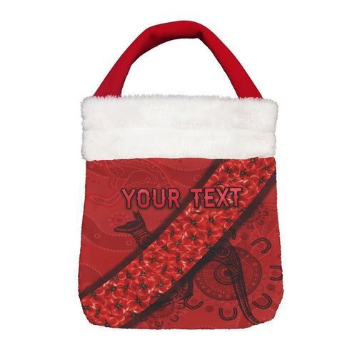 Vibe Hoodie Bag - (Custom) Essendon Bombers Indigenous Red Version - Football Team Christmas Gift Bag