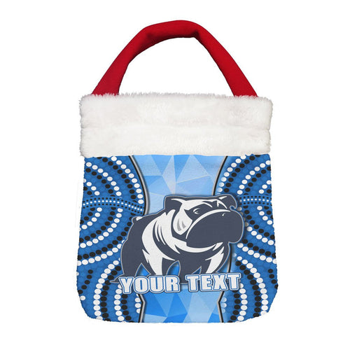 Vibe Hoodie Bag - (Custom) Canterbury-Bankstown Bulldogs Blue Polygon - Rugby Team Christmas Gift Bag Christmas Gift Bag
