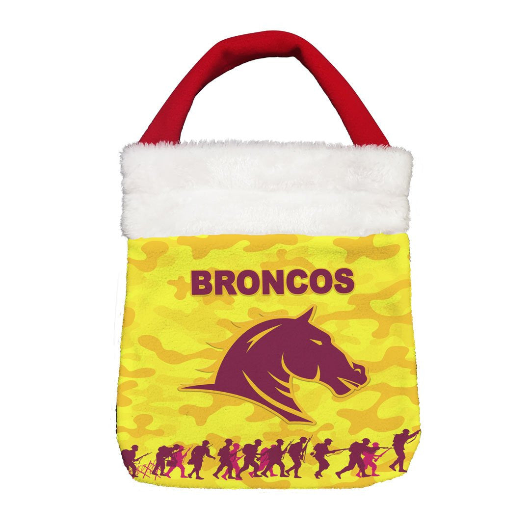 Vibe Hoodie Bag - Brisbane Broncos Anzac Day Gold Style - Rugby Team Christmas Gift Bag