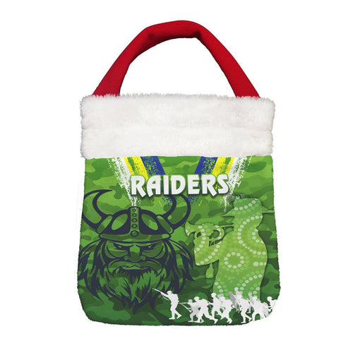 Vibe Hoodie Bag - Canberra Raiders Anzac Day Camo - Rugby Team Christmas Gift Bag