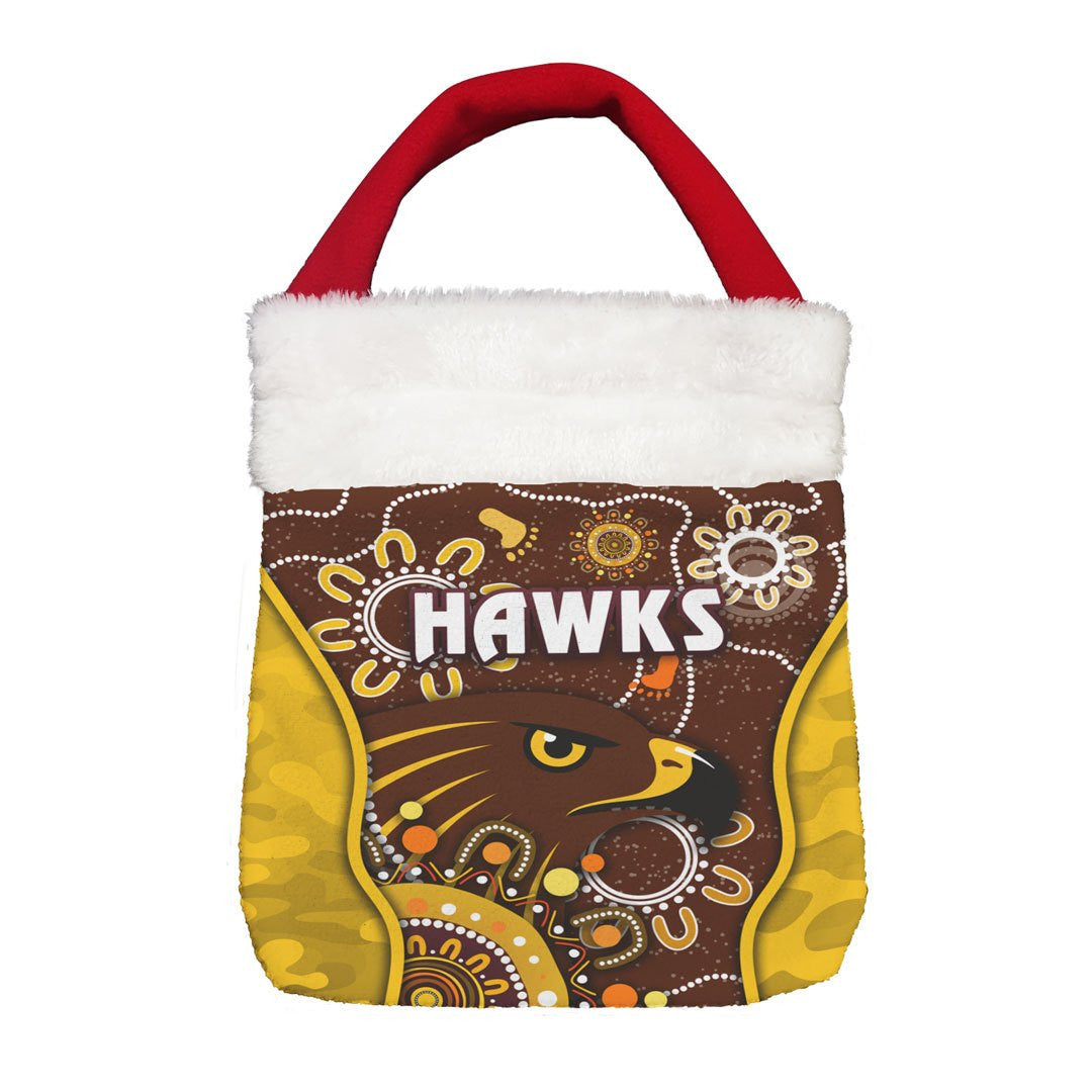 Vibe Hoodie Bag - Hawthorn Hawks Indigenous - Football Team Christmas Gift Bag
