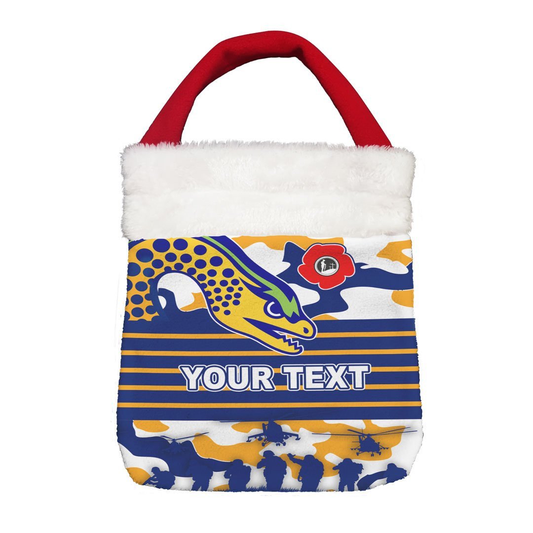 Vibe Hoodie Bag - (Custom) Parramatta Eels Anzac Day & Camouflag - Rugby Team Christmas Gift Bag