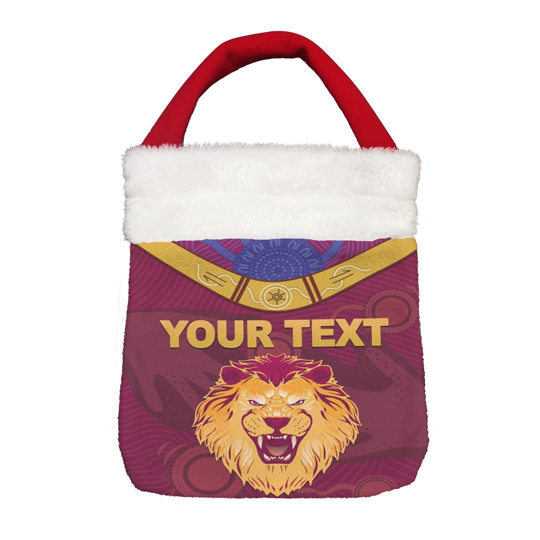 Vibe Hoodie Bag - (Custom) Brisbane Lions Indigenous - Football Team Christmas Gift Bag