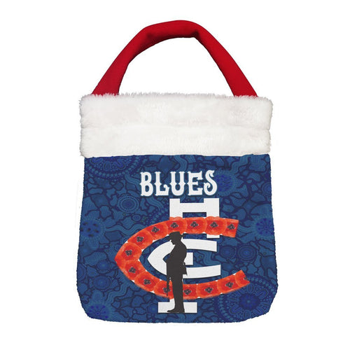 Vibe Hoodie Bag - (Custom) Carlton Blues Anzac Day Poppy - Football Team Christmas Gift Bag