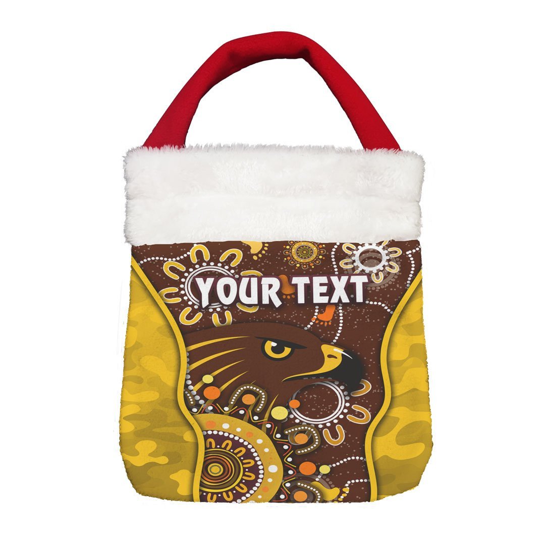Vibe Hoodie Bag - (Custom) Hawthorn Hawks Indigenous - Football Team Christmas Gift Bag