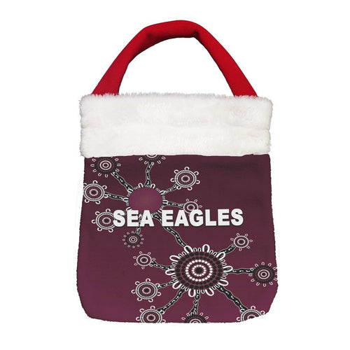 Vibe Hoodie Bag - Manly-Warringah Sea Eagles Simple Indigenous & Camouflage - Rugby Team Christmas Gift Bag