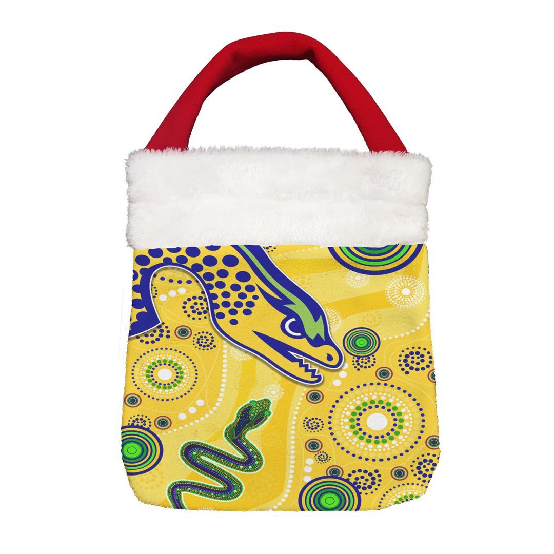 Vibe Hoodie Bag - (Custom) Parramatta Eels Indigenous Yellow - Rugby Team Christmas Gift Bag