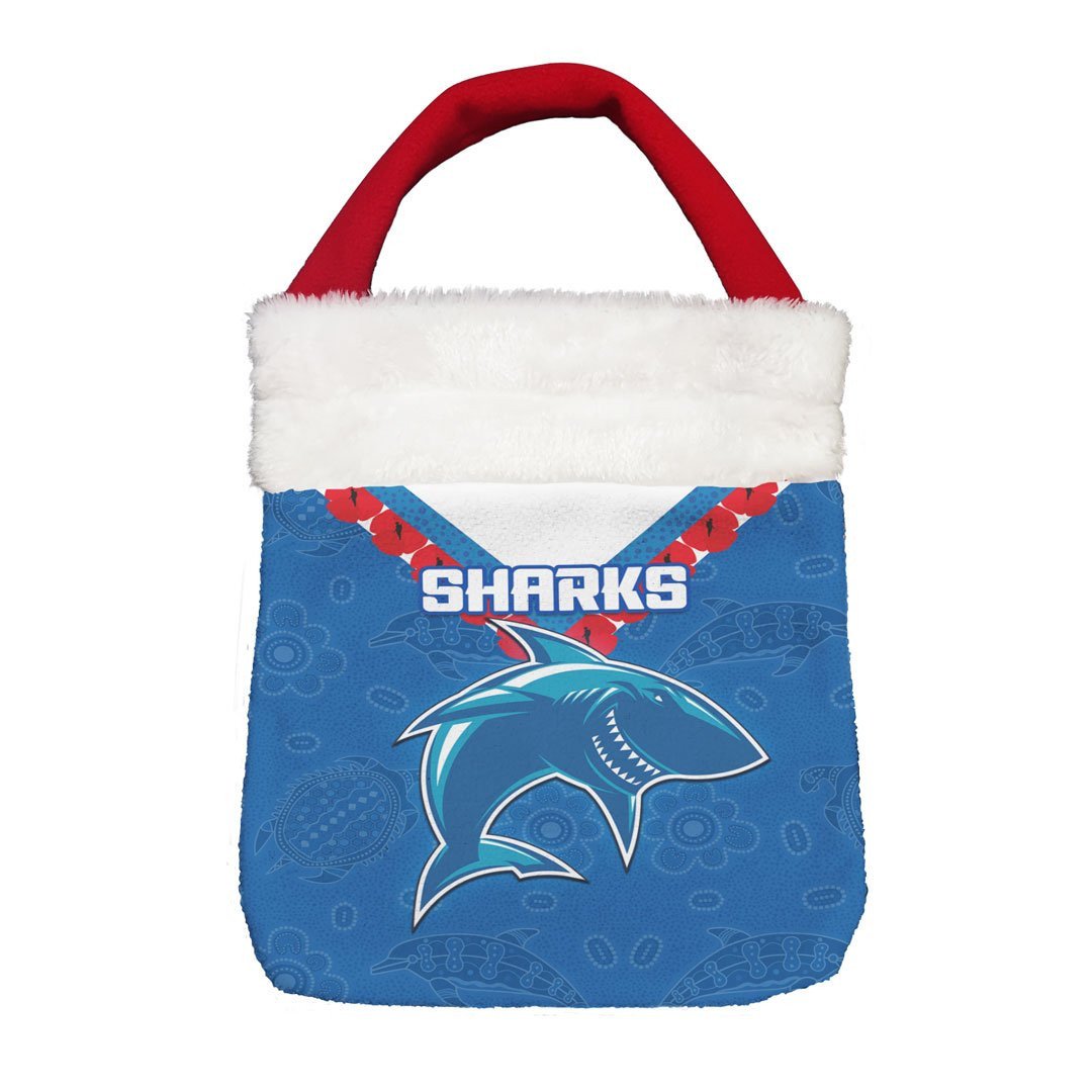 Vibe Hoodie Bag - Cronulla-Sutherland Sharks Simple Style - Rugby Team Christmas Gift Bag