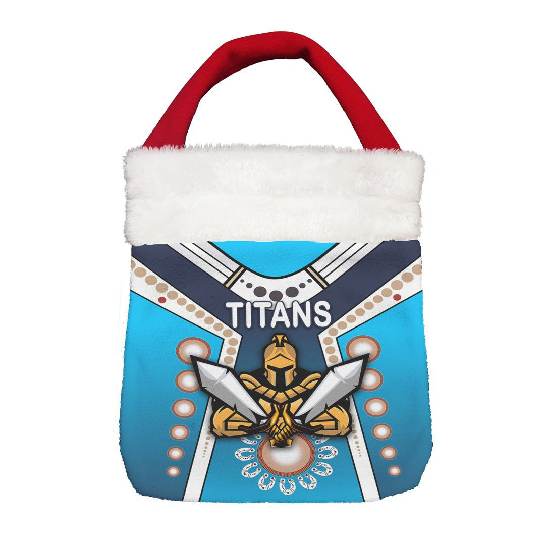 Vibe Hoodie Bag - Gold Coast Titans Simple Indigenous - Rugby Team Christmas Gift Bag