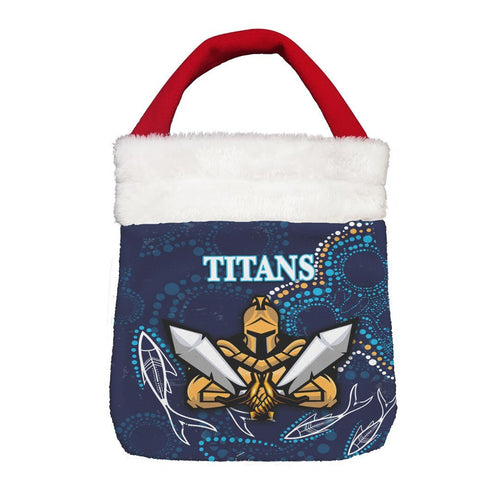 Vibe Hoodie Bag - (Custom) Gold Coast Titans Navy Ver. - Rugby Team Christmas Gift Bag
