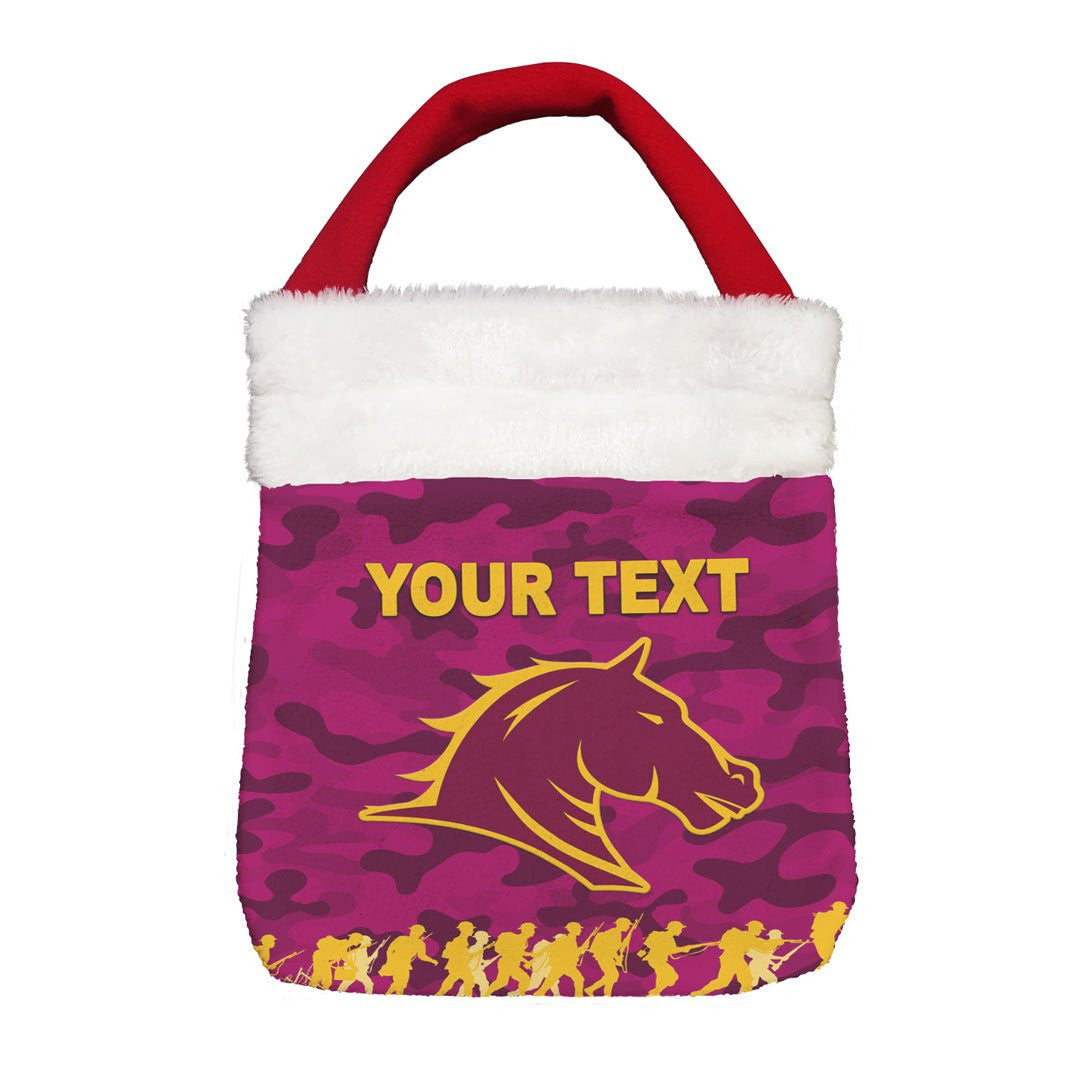 Vibe Hoodie Bag - (Custom) Brisbane Lions Anzac Camo - Football Team Christmas Gift Bag