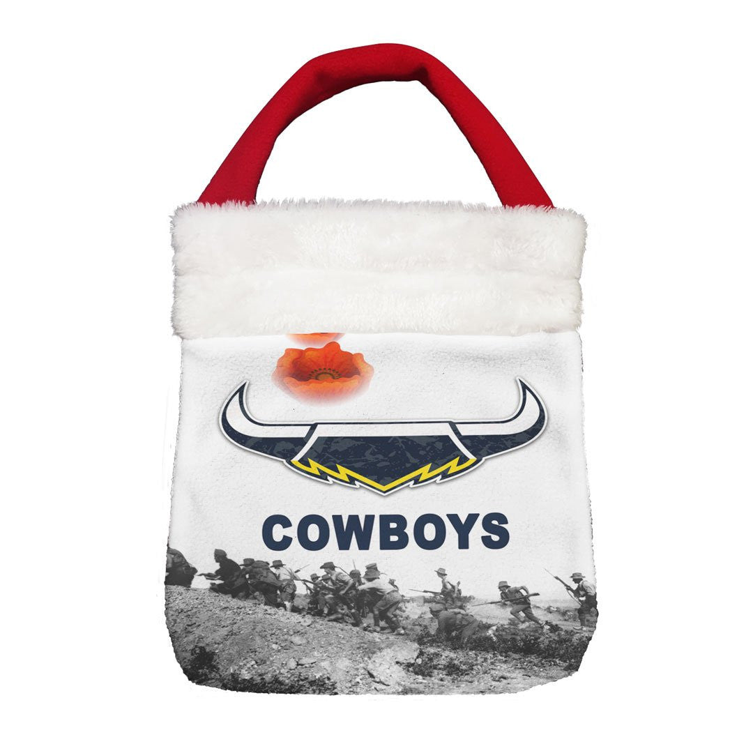 Vibe Hoodie Bag - North Queensland Cowboys Anzac Day Soldiers - Rugby Team Christmas Gift Bag